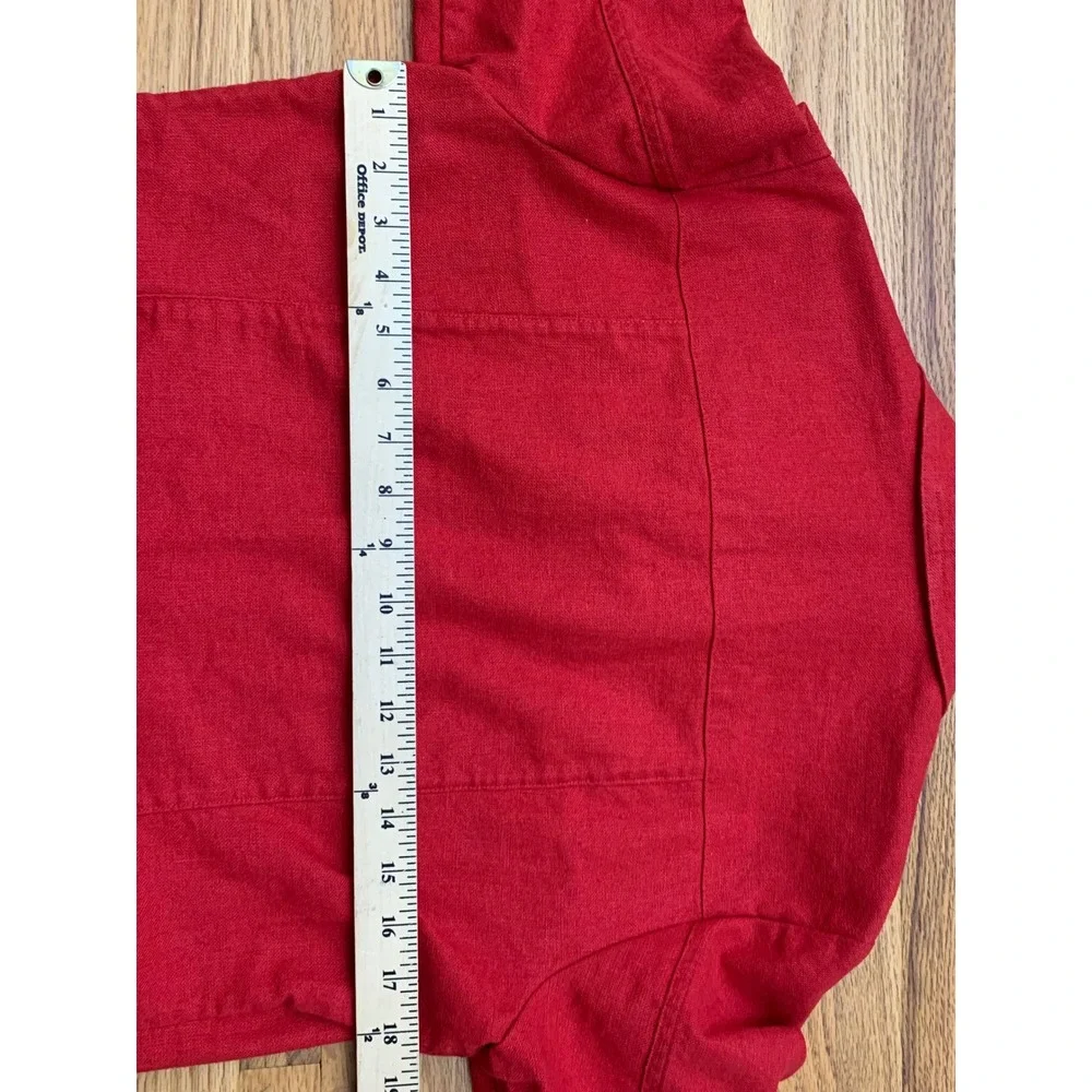 Coldwater Creek Women's Red‎ Linen Blend 10 Short Sleeve Button Jacket